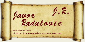 Javor Radulović vizit kartica